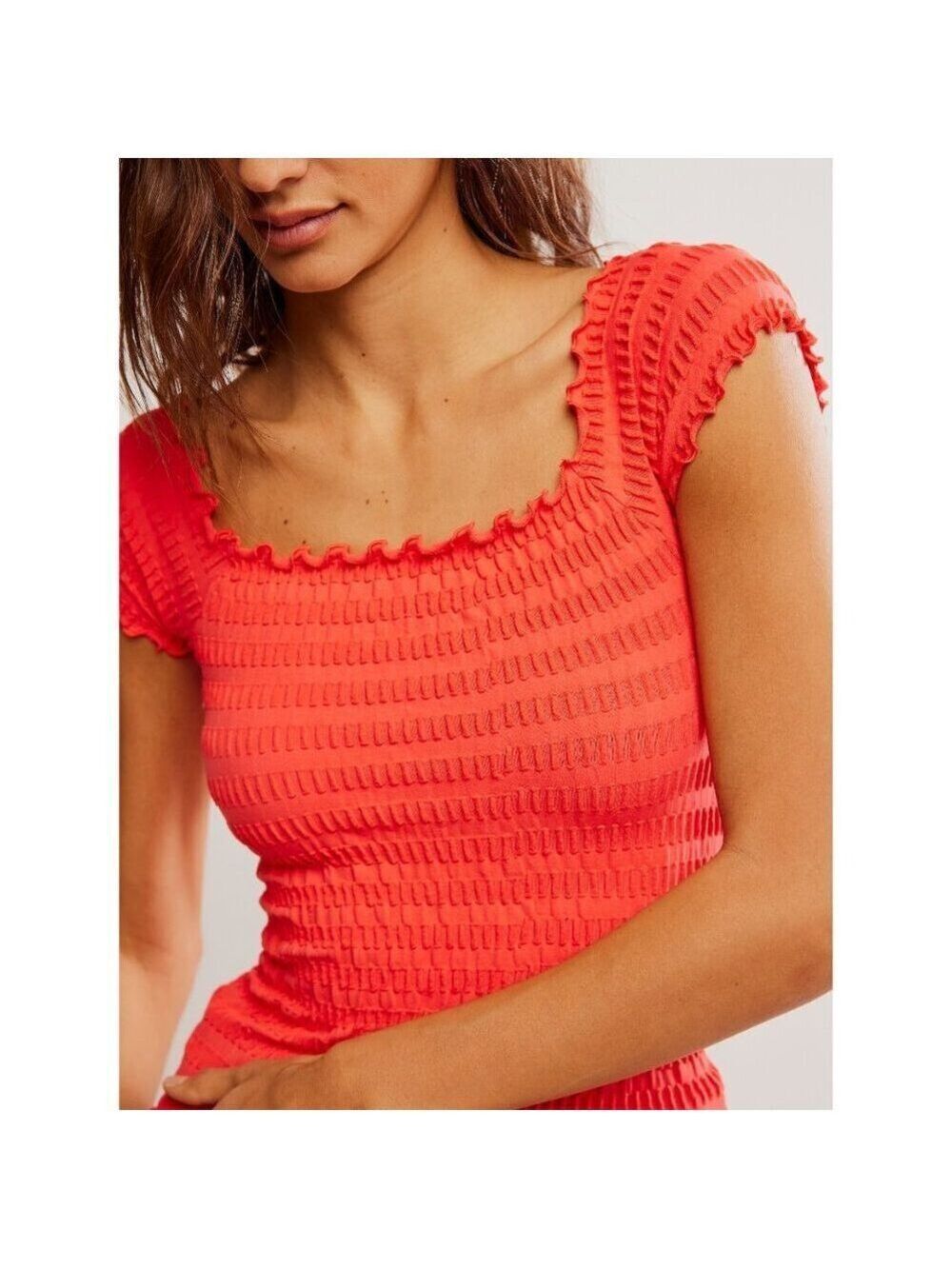 Women's Coral Ribbed Top - Picture 5 of 8